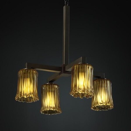 Justice Design Group GLA-8920-26-CLRT-MBLK Veneto Luce Collection Modular 4-Downlight Chandelier